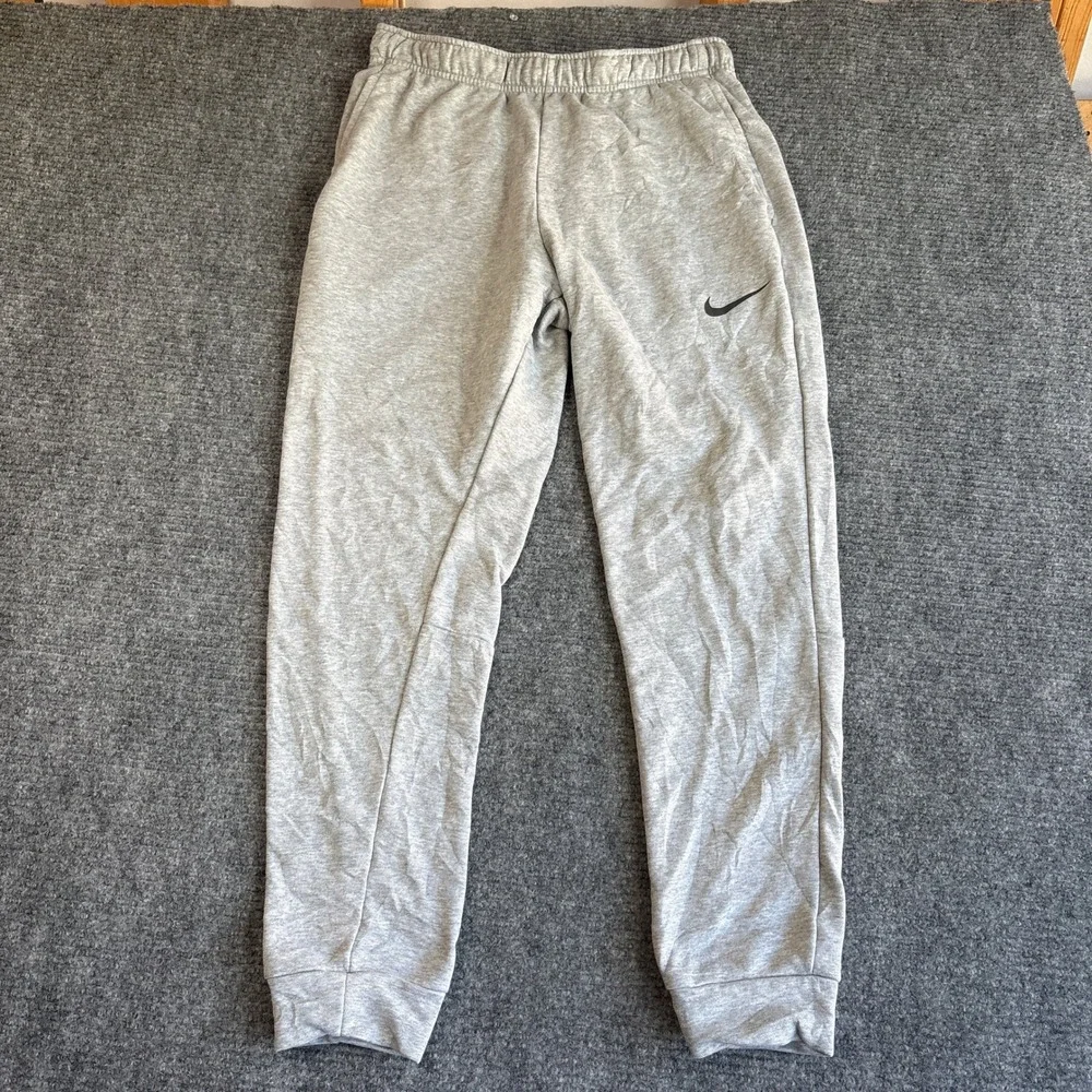 Nike Dri-Fit Mens Large Gray Tapered Jogger Sweatpants Heather Gray 3612